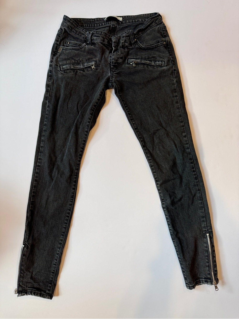 Pierre Balmain Washed Black Skinny Jeans